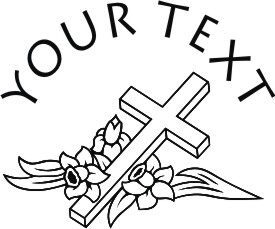 Cross With Flowers Decal